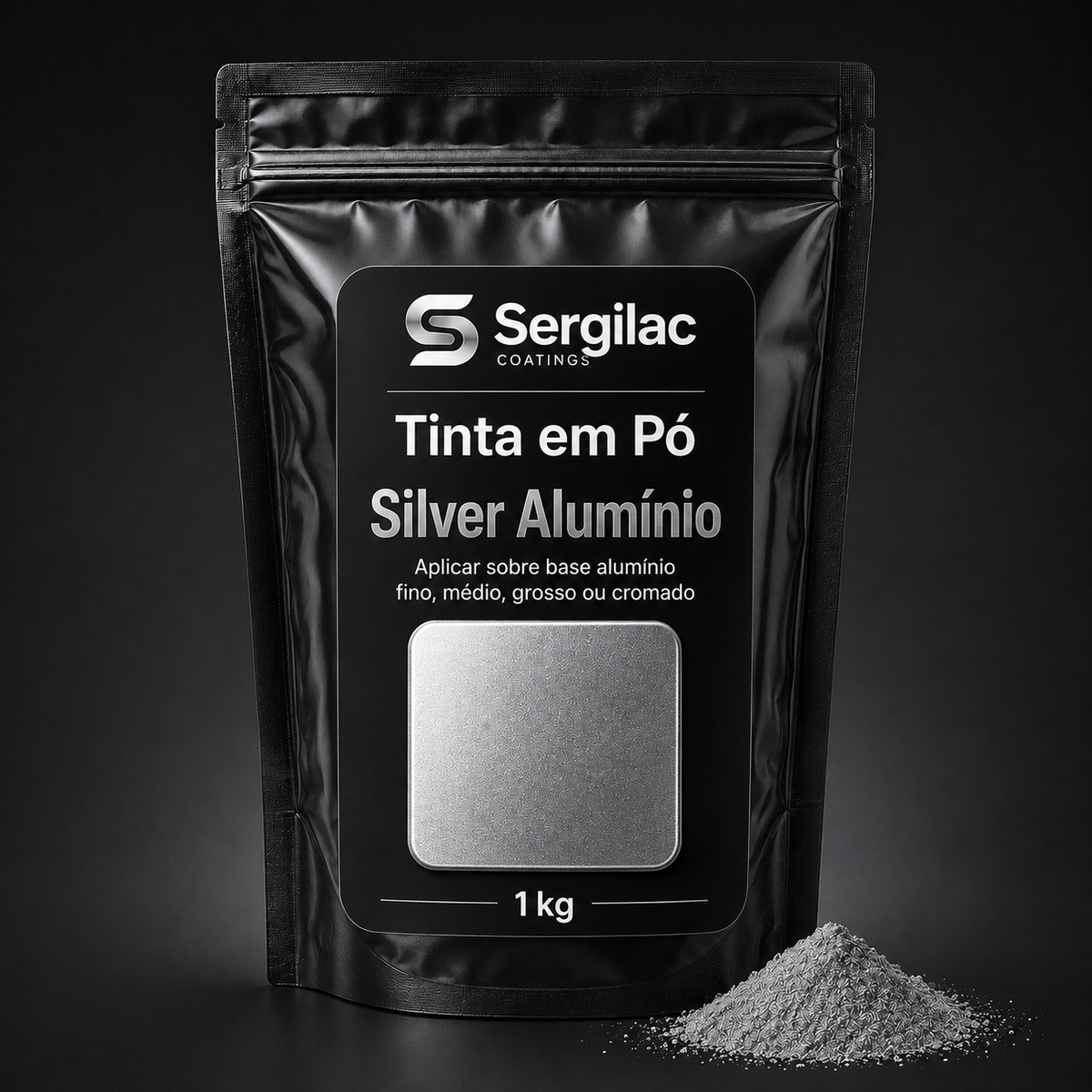 Tinta em pó Silver Alumínio – Fino, Médio ou Grosso – 1 kg