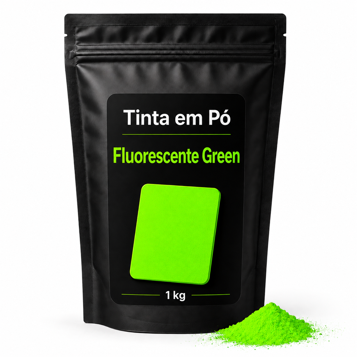 Tinta fluorescente em pó Green — embalagem Sergilac 1 kg