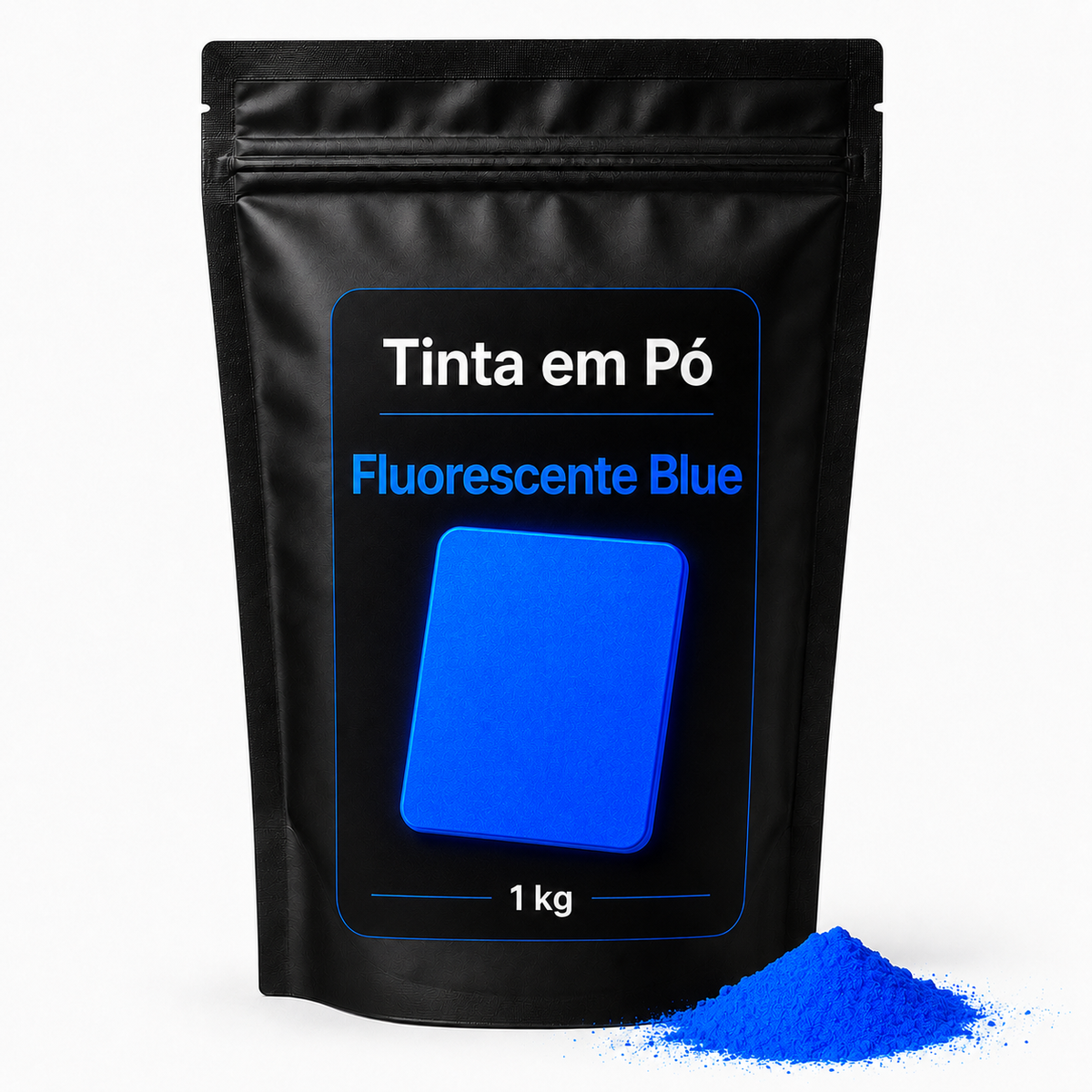 Tinta fluorescente em pó Blue — embalagem Sergilac 1 kg