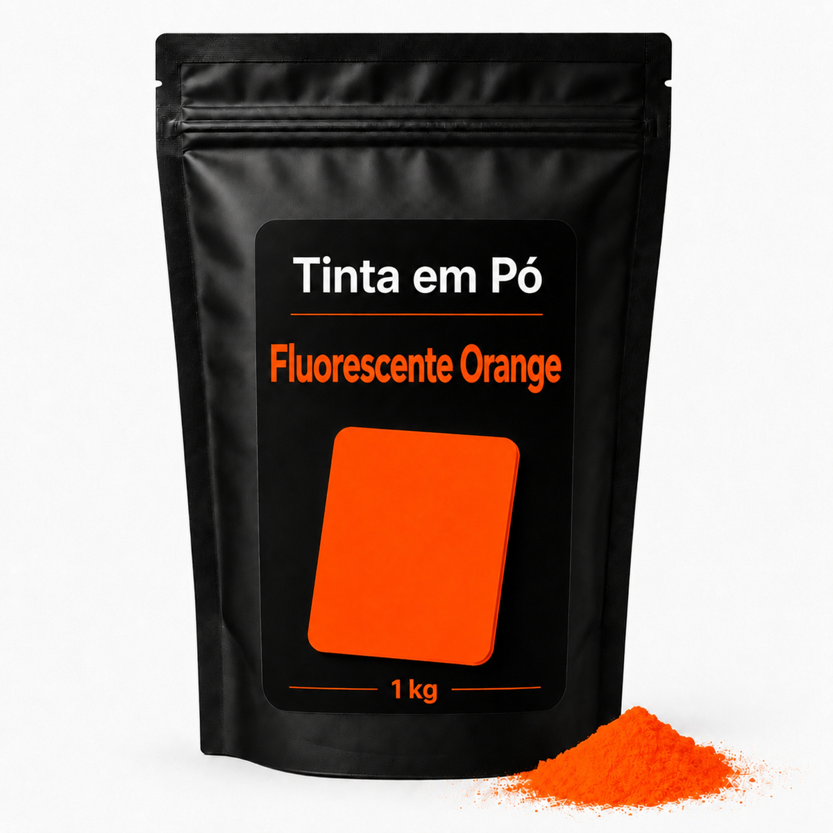 Tinta fluorescente em pó Orange — embalagem Sergilac 1 kg