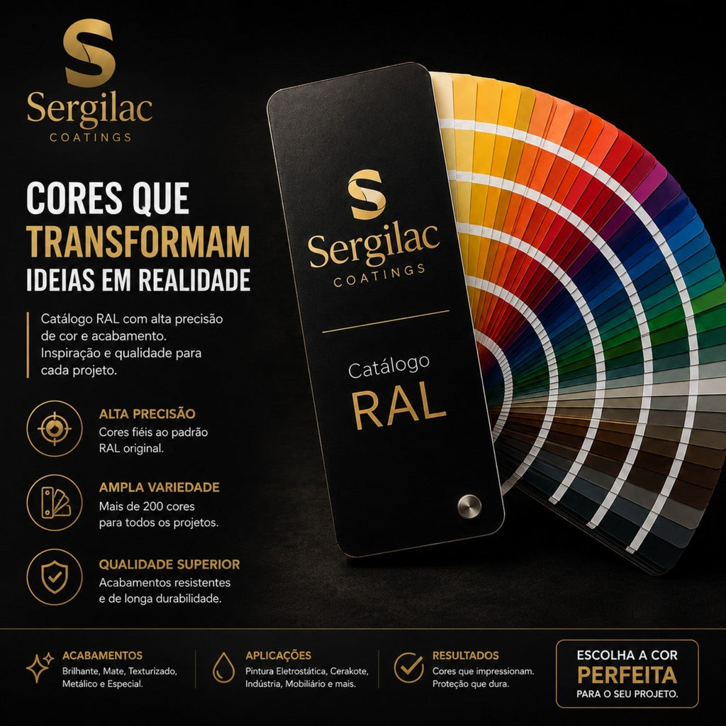 Catálogo de cores RAL Sergilac Coatings — imagem ilustrativa da gama