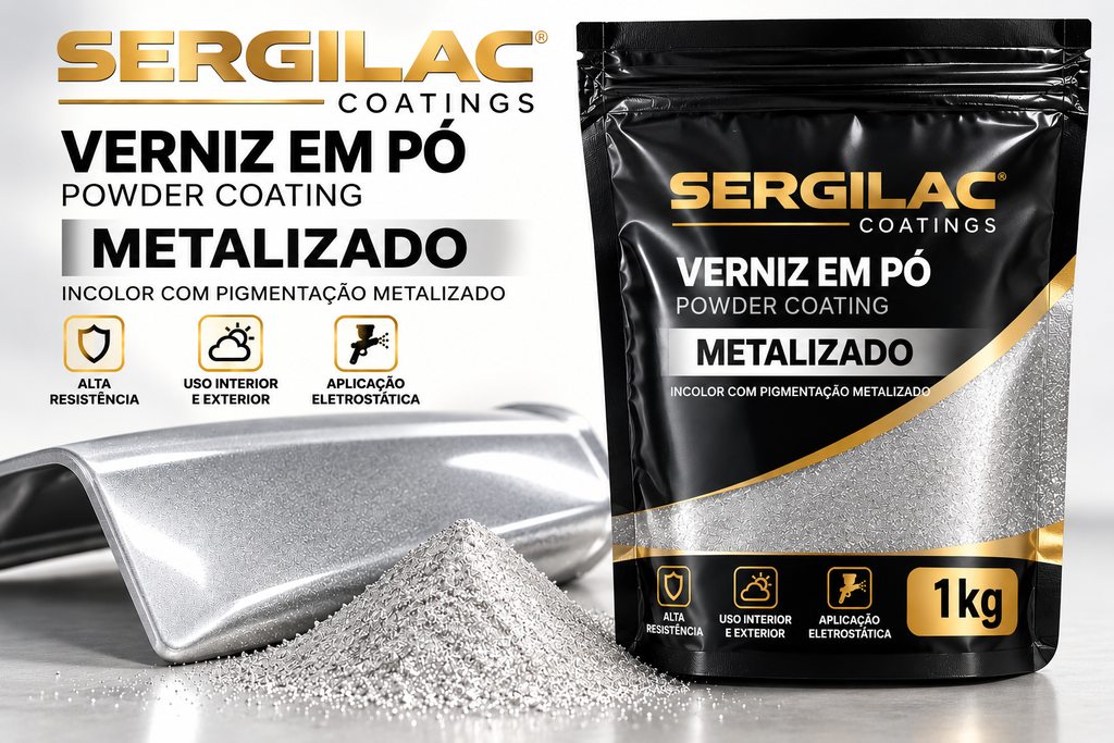 Verniz em pó Metalizado incolor com pigmentação metalizada — saco 1 kg